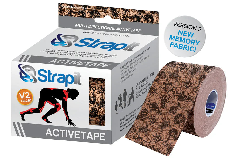 Strapit ActiveTape USA – Tan Kinesiology Tape Roll for All Ages
