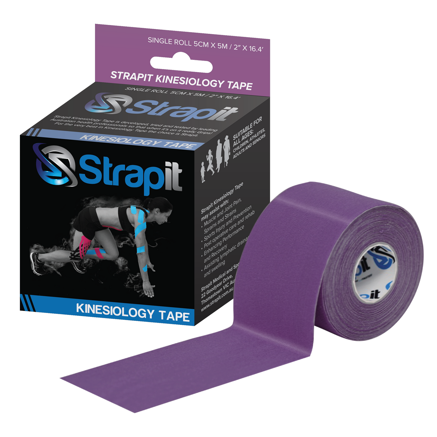 Strapit 50mm x 5M Kinesiology Tape (Various Colours)