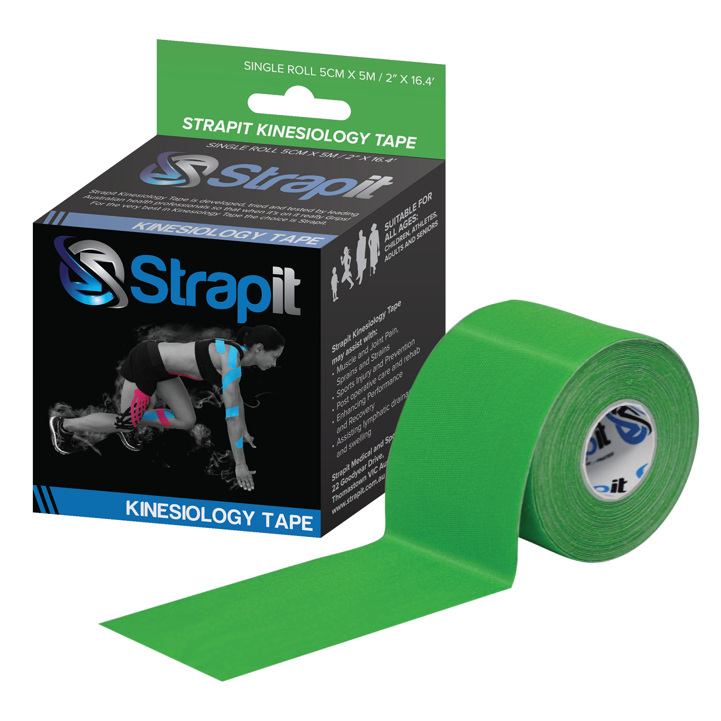Strapit 50mm x 5M Kinesiology Tape (Various Colours)