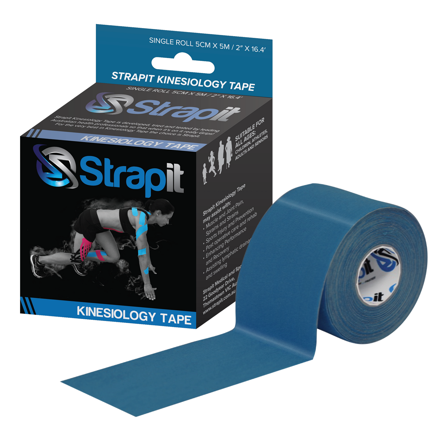 Strapit 50mm x 5M Kinesiology Tape (Various Colours)