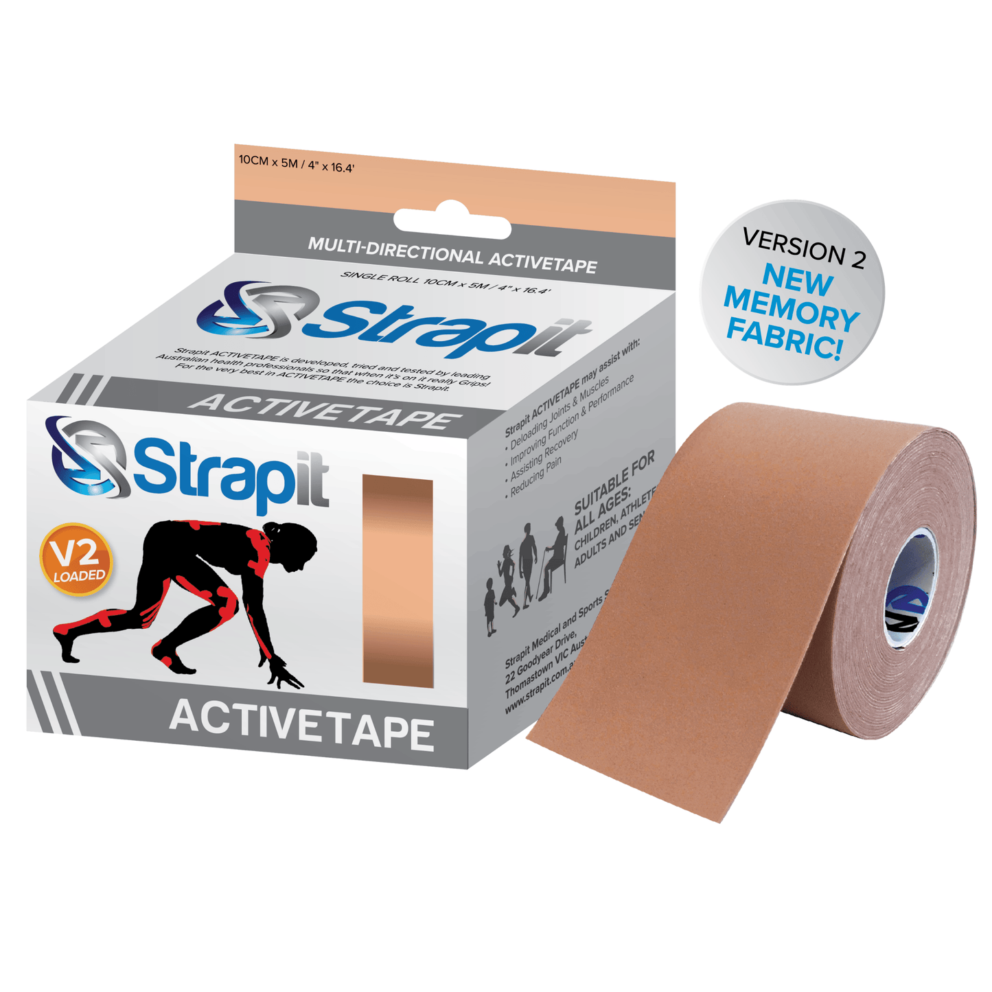 Strapit Active Tape sports kinesiology tape for muscle support