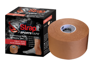GRIPIT / STRAPIT SPORTS STRAPPING TAPE - RETAIL BULK (12 PACK)  - TAN