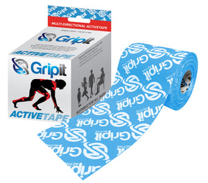 GRIPIT ACTIVE TAPE - 4 WAY STRETCH - 3" X 5.5 YDS. - BLUE WITH LOGO