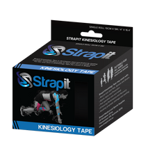 STRAPIT ORIGINAL KINESIOLOGY TAPE - FAT ROLL - 4" X 5.5 YDS. - BLACK