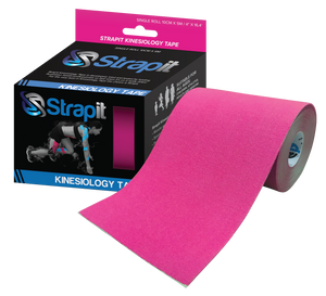 STRAPIT ORIGINAL KINESIOLOGY TAPE - FAT ROLL - 4" X 5.5 YDS. - PINK