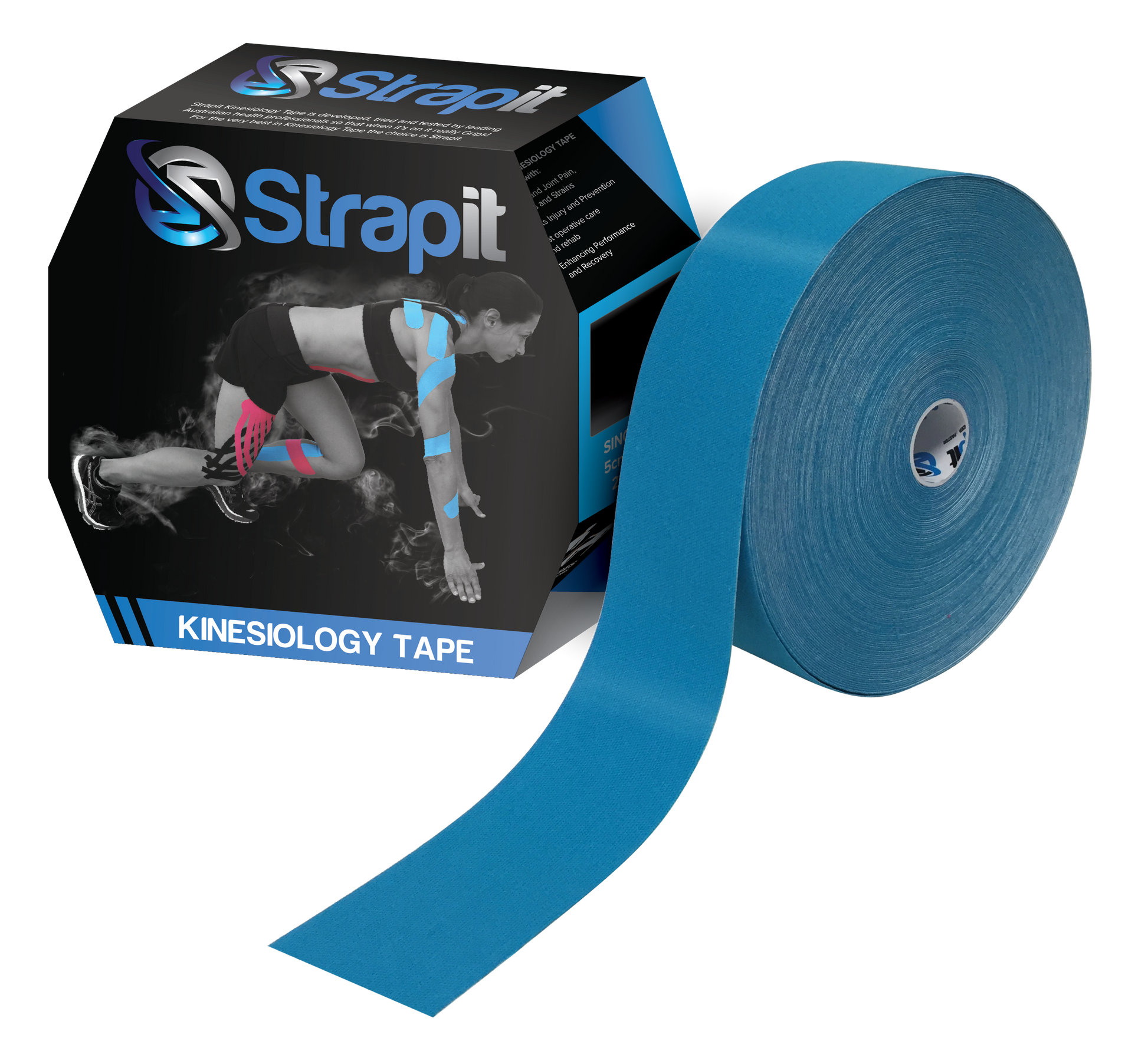 Strapit Original Kinesiology Tape Jumbo Roll 2" x 34yds - Blue